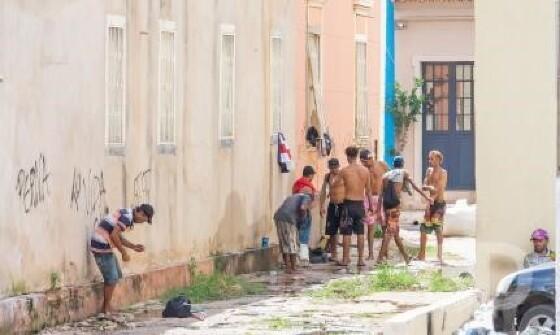 Usuários de drogas no Centro Histórico de Cuiabá